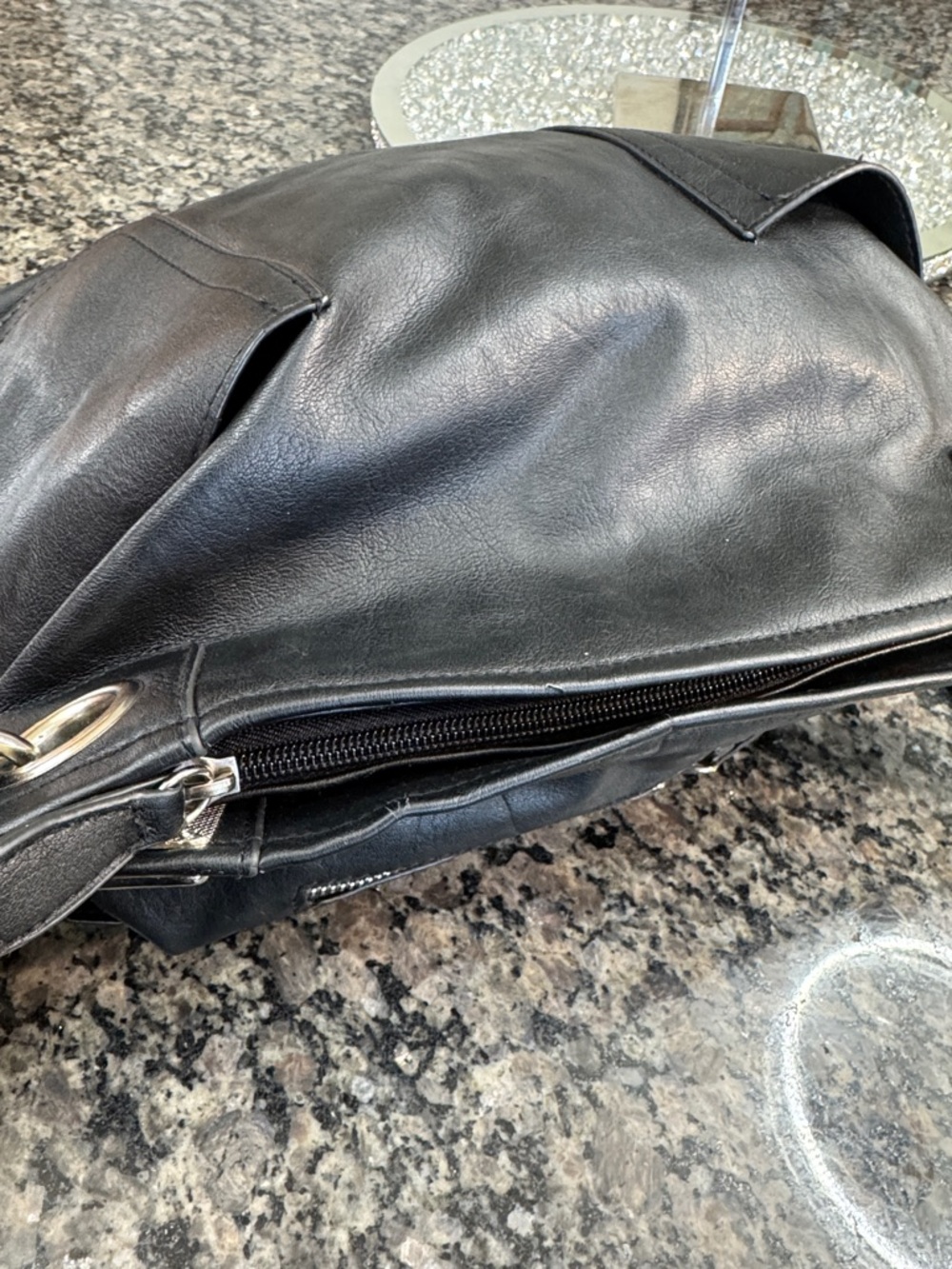 Rossetti Black faux Leather Shoulder Bag - Classic Everyday Tote - Picture 12 of 13